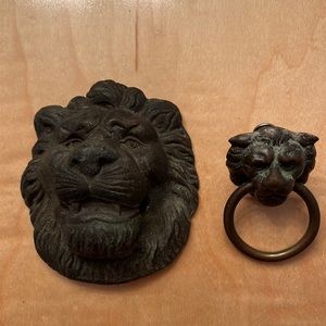 Lion head drawer pulls, 2